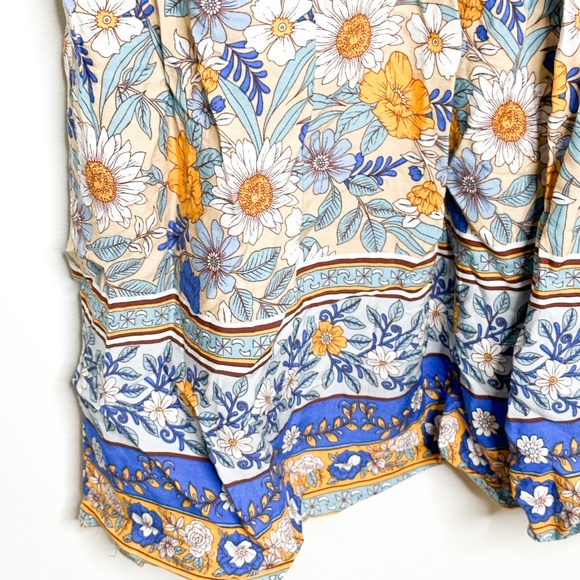 Plus Size Summer Floral Boho Classy Smocked Midi Dress 1X - Picture 9 of 9